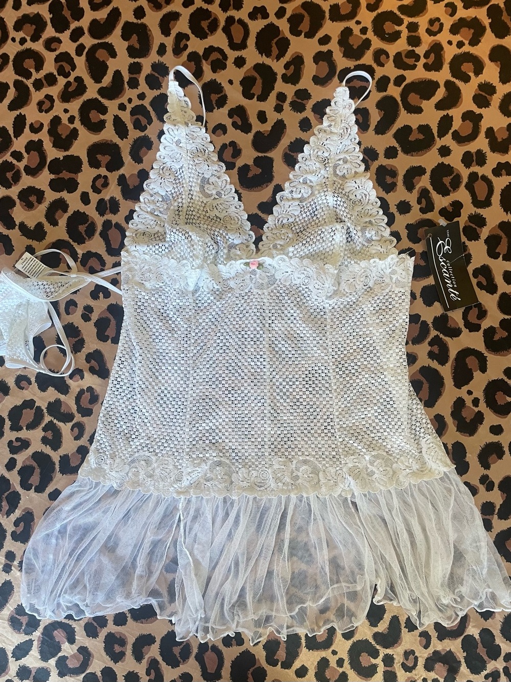 White Lace Mesh Chemise